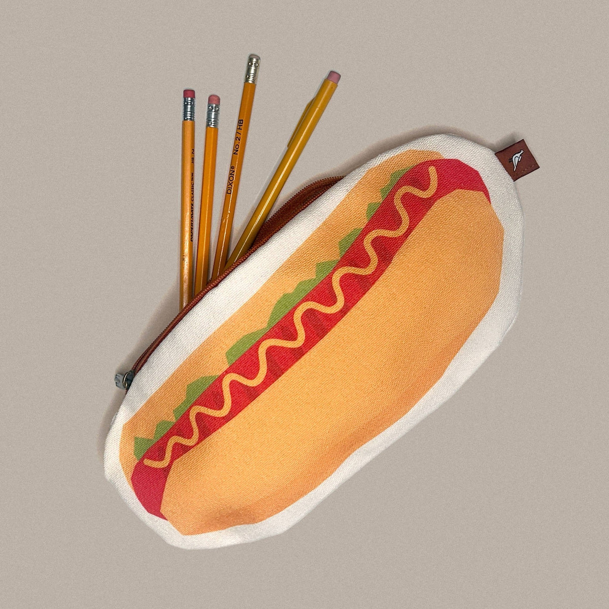 Hot Dog Canvas Zipper Pouch & Pencil Case - Petite Thuet & Co.