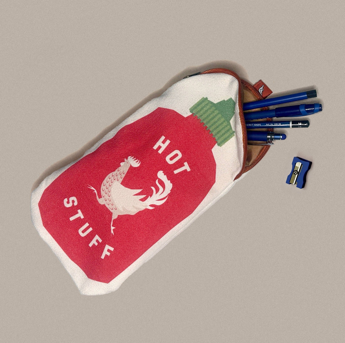 Hot Sauce Canvas Zipper Pouch & Pencil Case - Petite Thuet & Co.