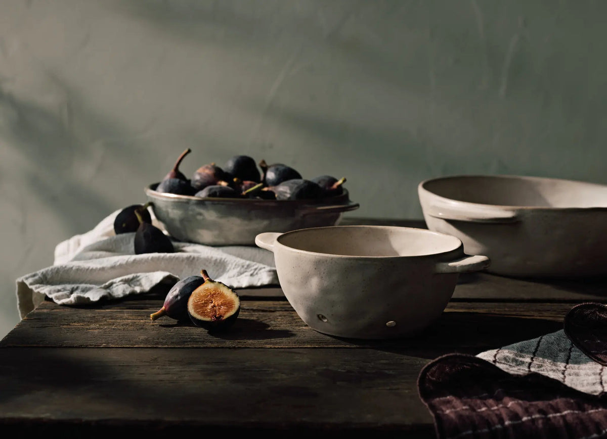 Ivory Ceramic Colander Bowl – Large - Petite Thuet & Co.
