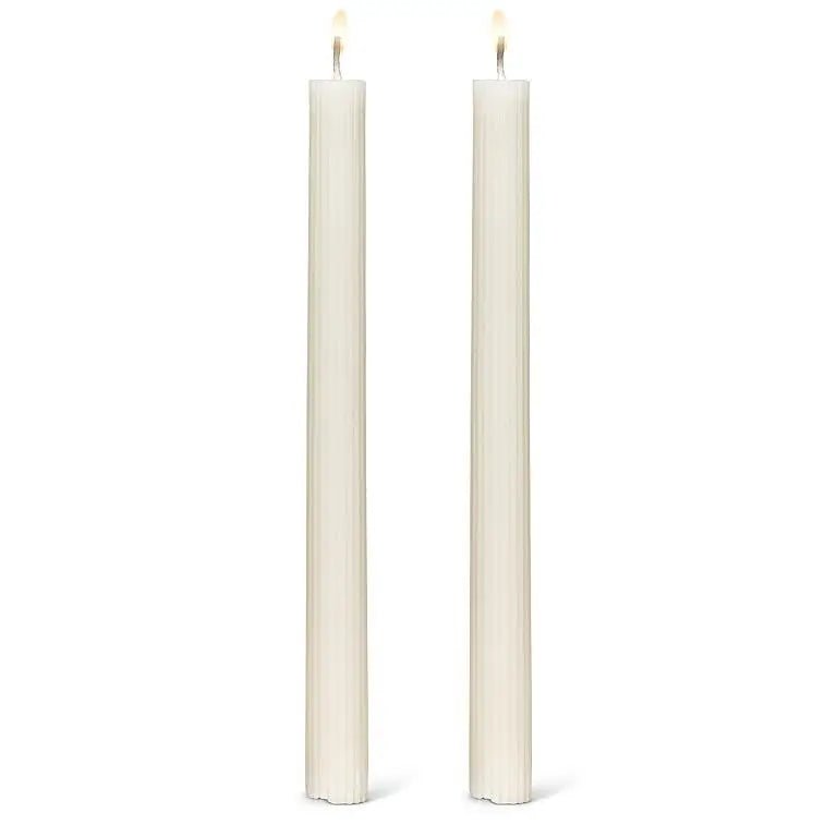 Ivory Ridged Taper Candle - Petite Thuet & Co.