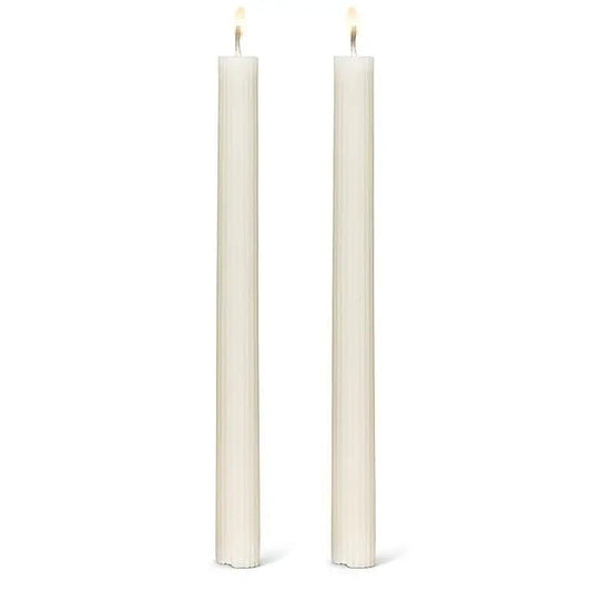 Ivory Ridged Taper Candle - Petite Thuet & Co.