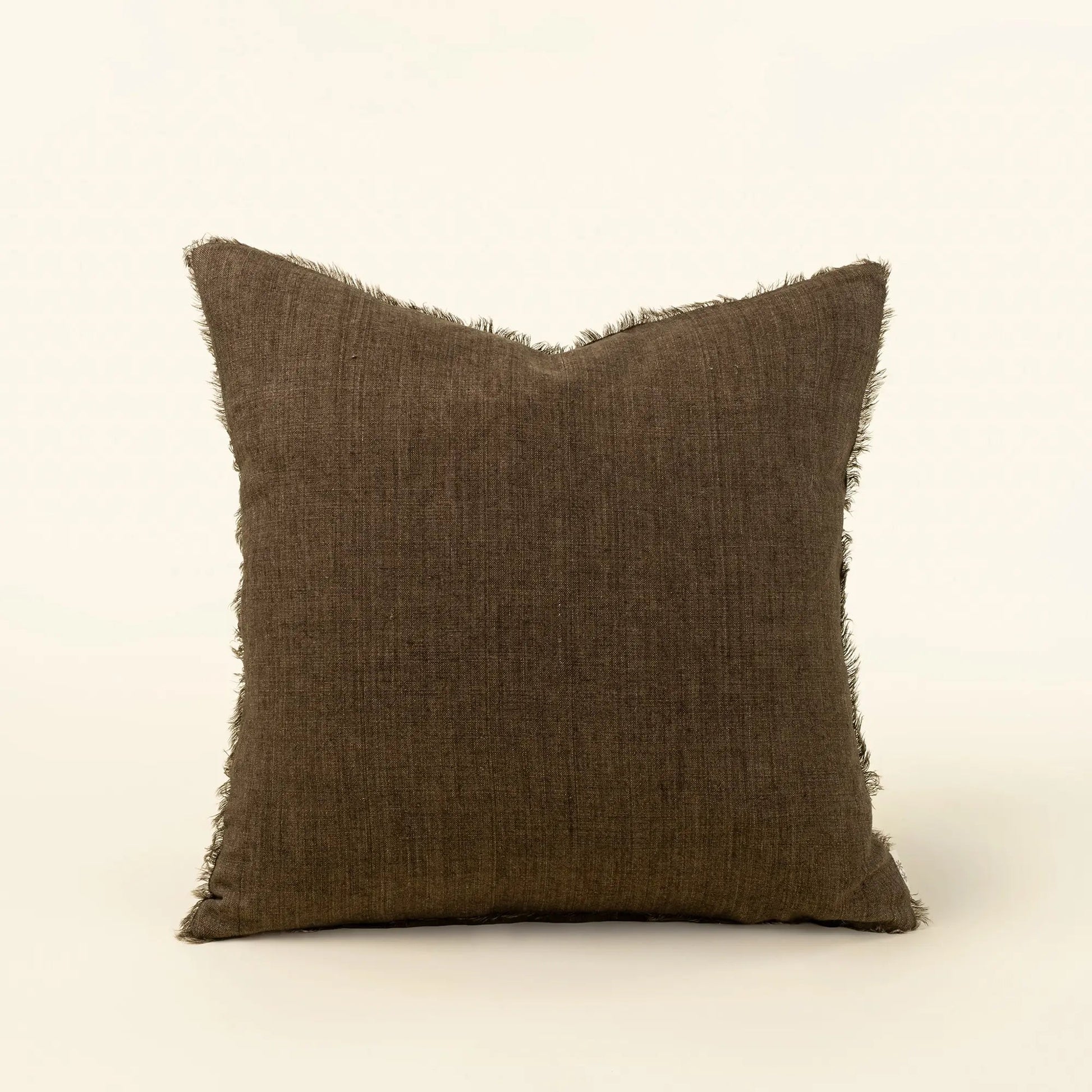 Lina Linen Pillow, Mocha Brown - Petite Thuet & Co.