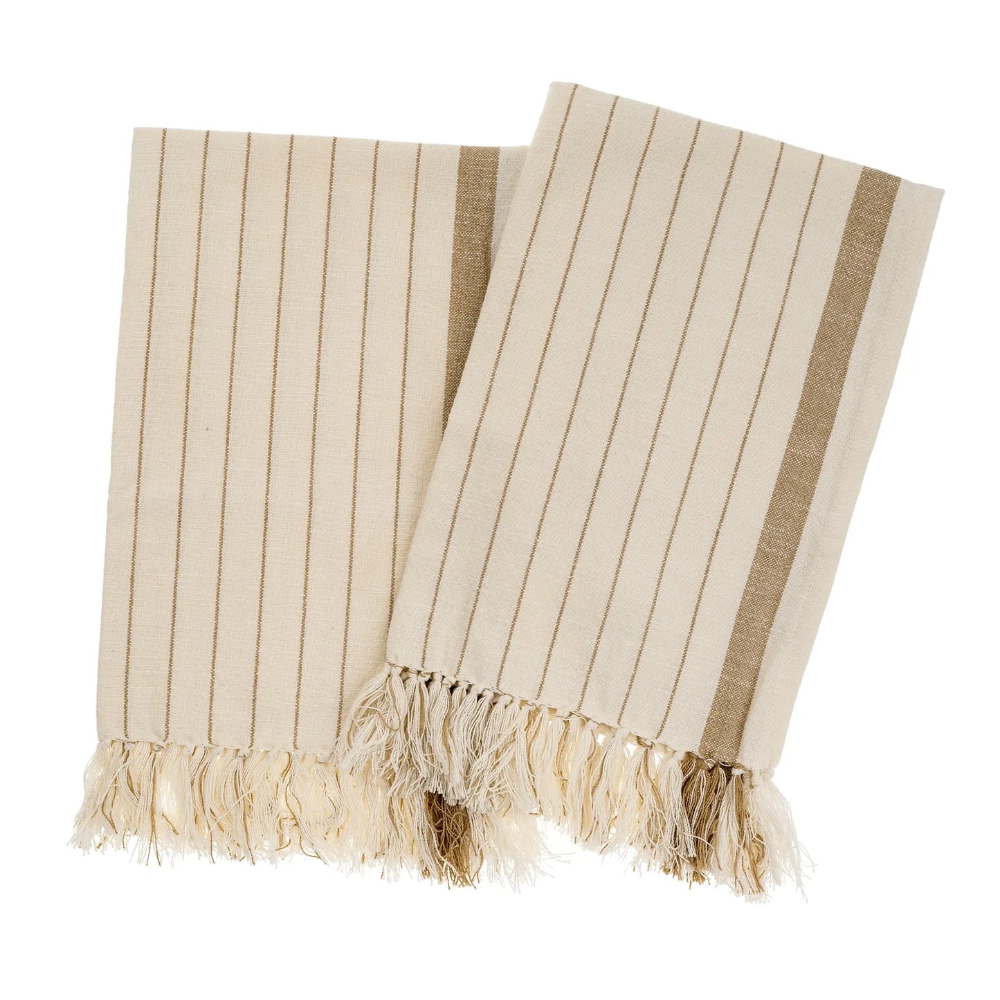 Pinstripe Hammam Hand Towels, Sand – Set of 2