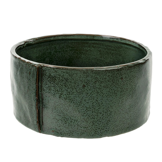 Low Profile Green Ceramic Planter