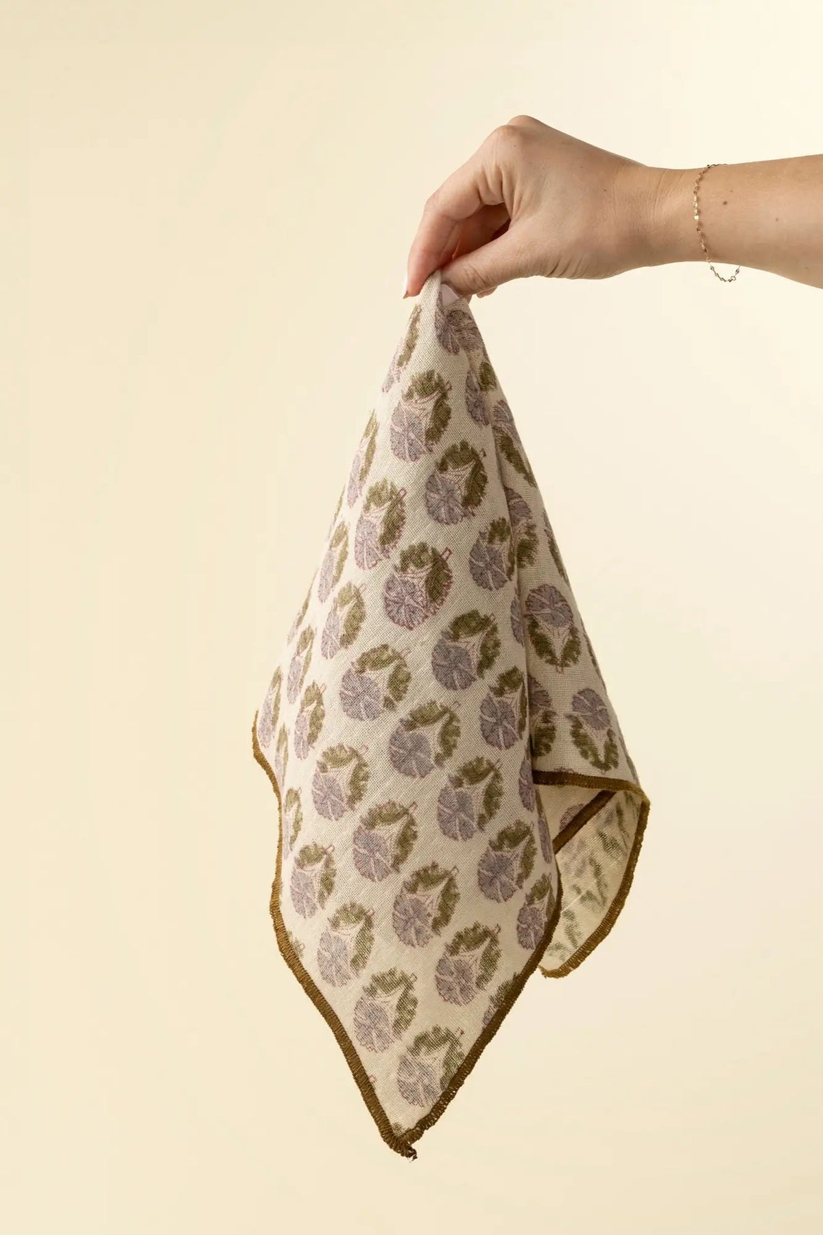 Mauve & Sage Botanical Block Print Napkins – Set of 4 - Petite Thuet & Co.