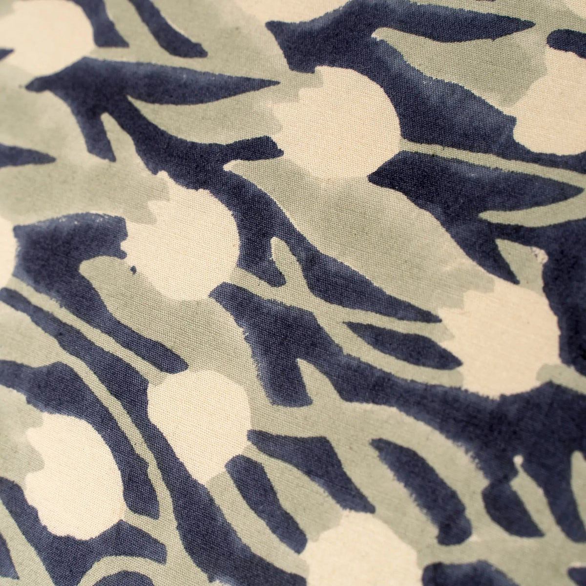 Midnight Blue Botanical Block Print Pillow - Petite Thuet & Co.