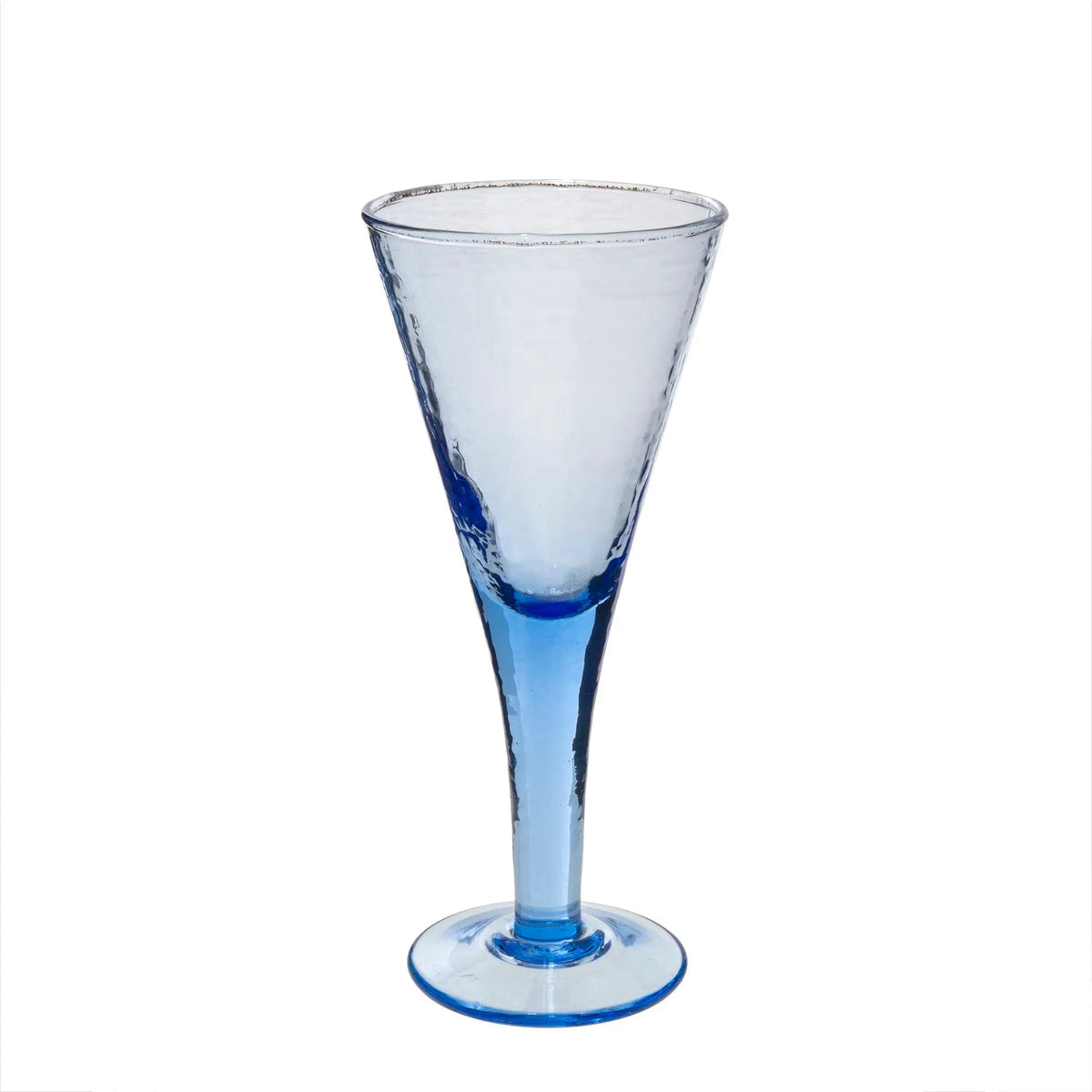Mouth-Blown Champagne Glass, Blue - Petite Thuet & Co.
