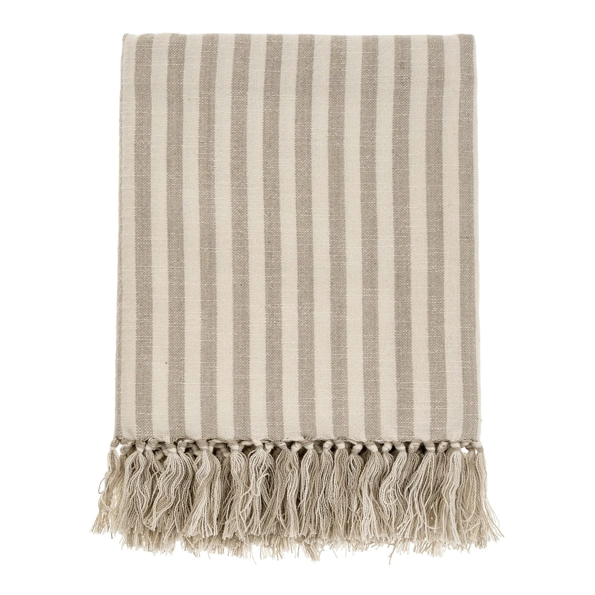 Narrow Stripe Hammam Bath Towel, Grey - Petite Thuet & Co.