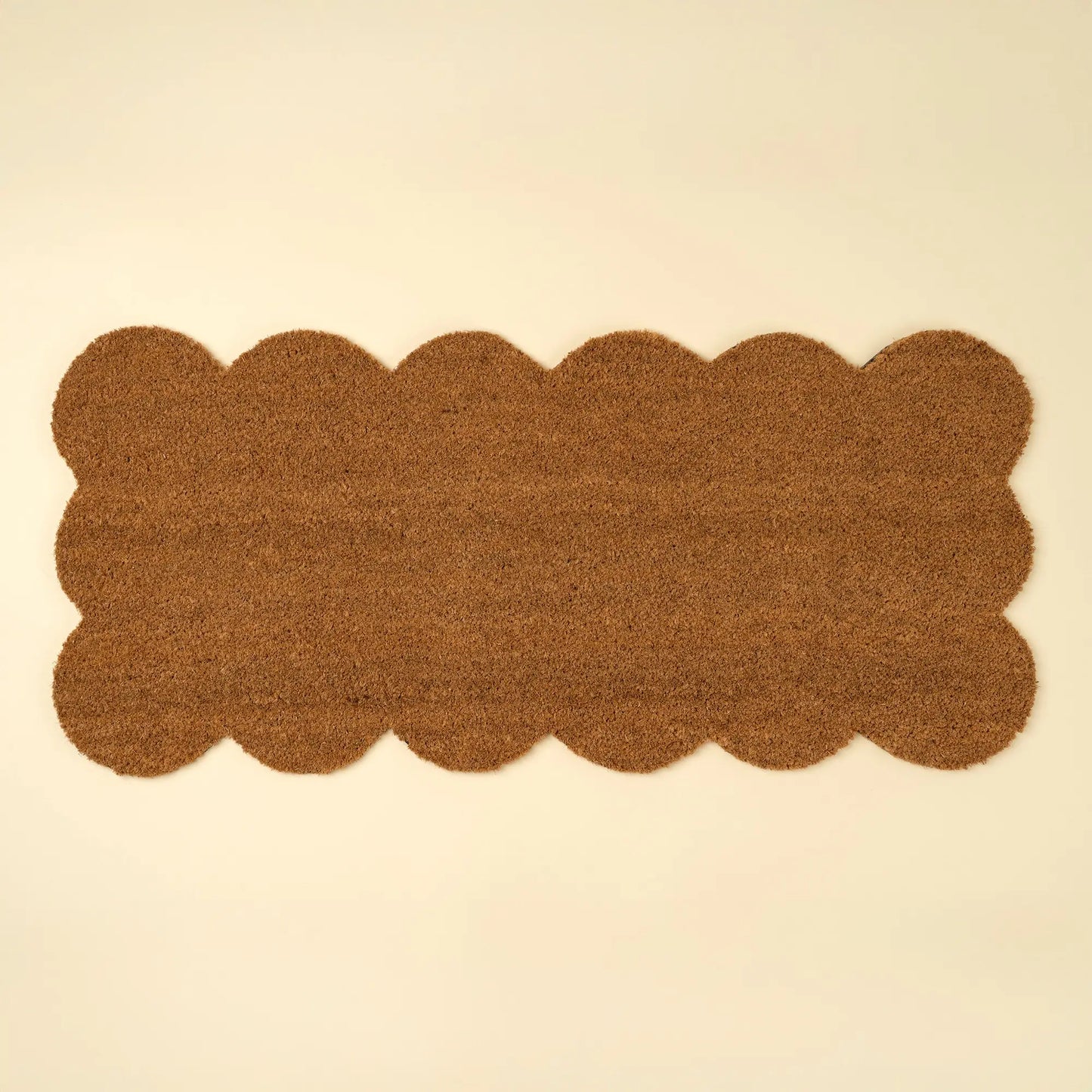 Scalloped Natural Coir Doormat