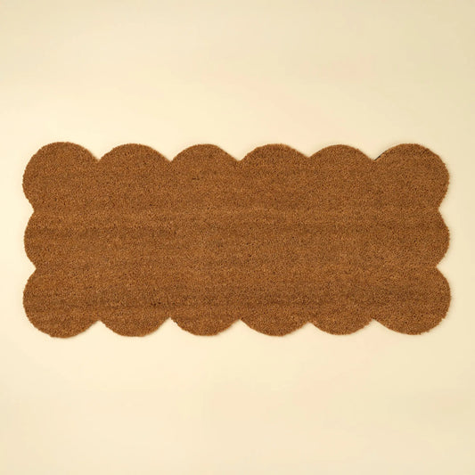 Scalloped Natural Coir Doormat