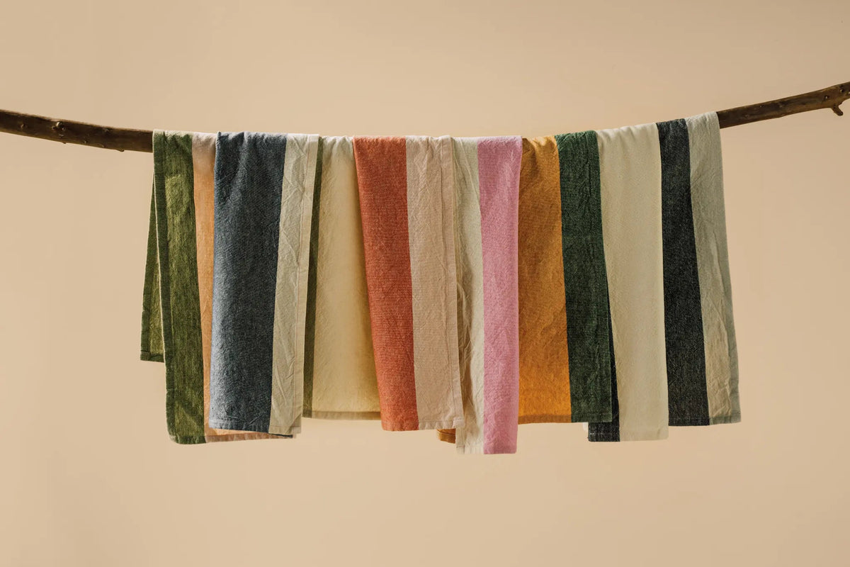 Orange Colour Block Tea Towel - Petite Thuet & Co.