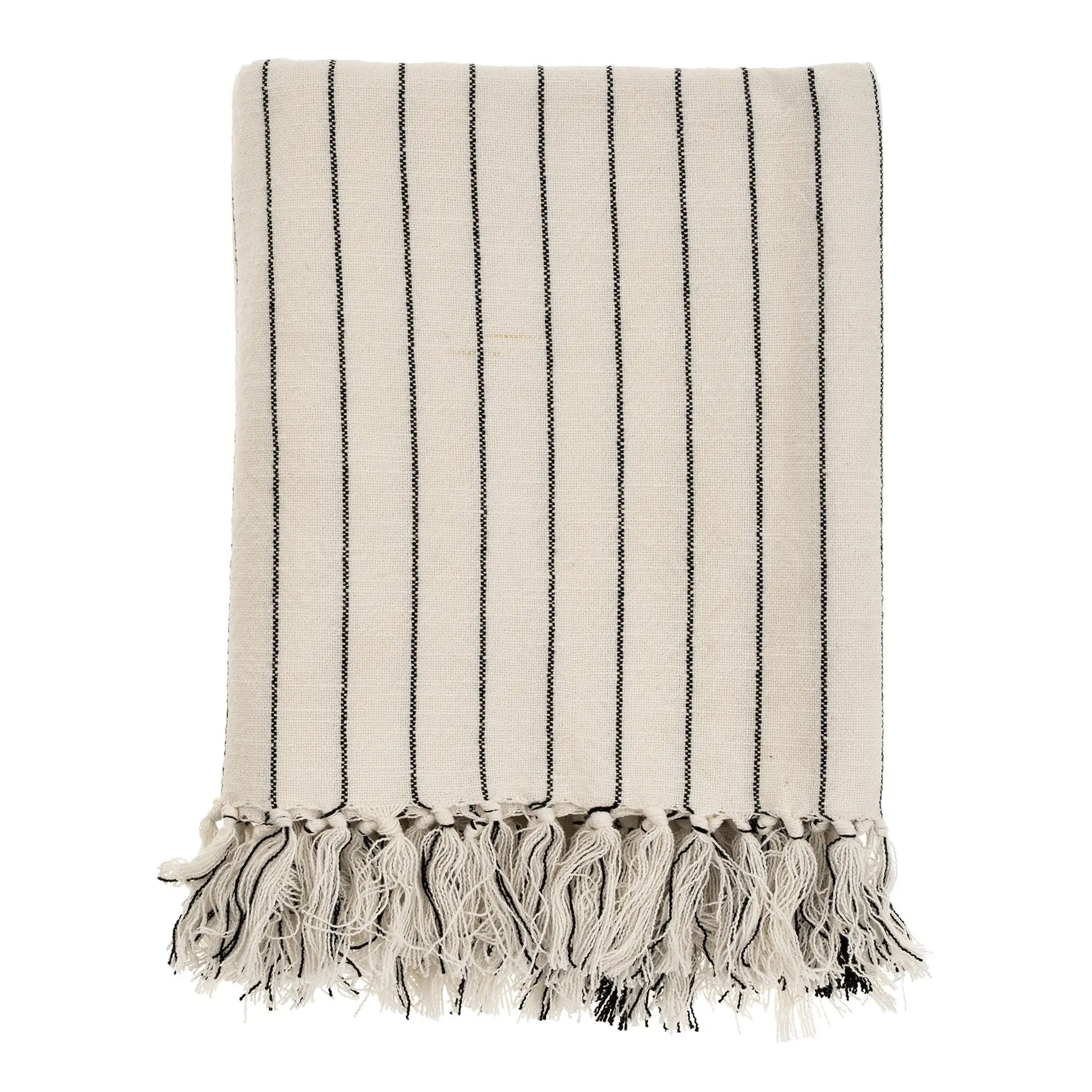 Pinstripe Hammam Bath Towel, Black - Petite Thuet & Co.