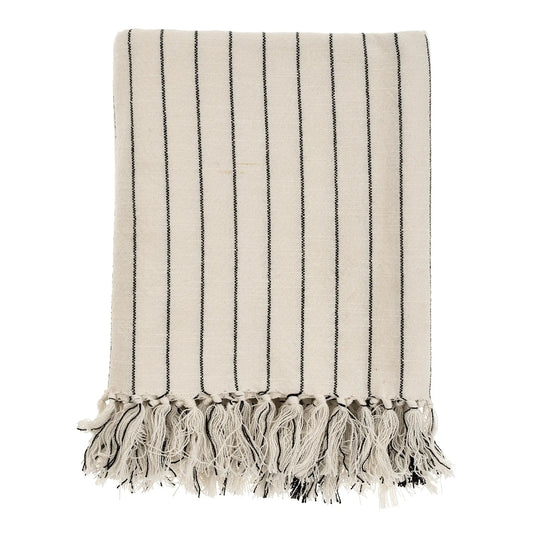 Pinstripe Hammam Bath Towel, Black - Petite Thuet & Co.
