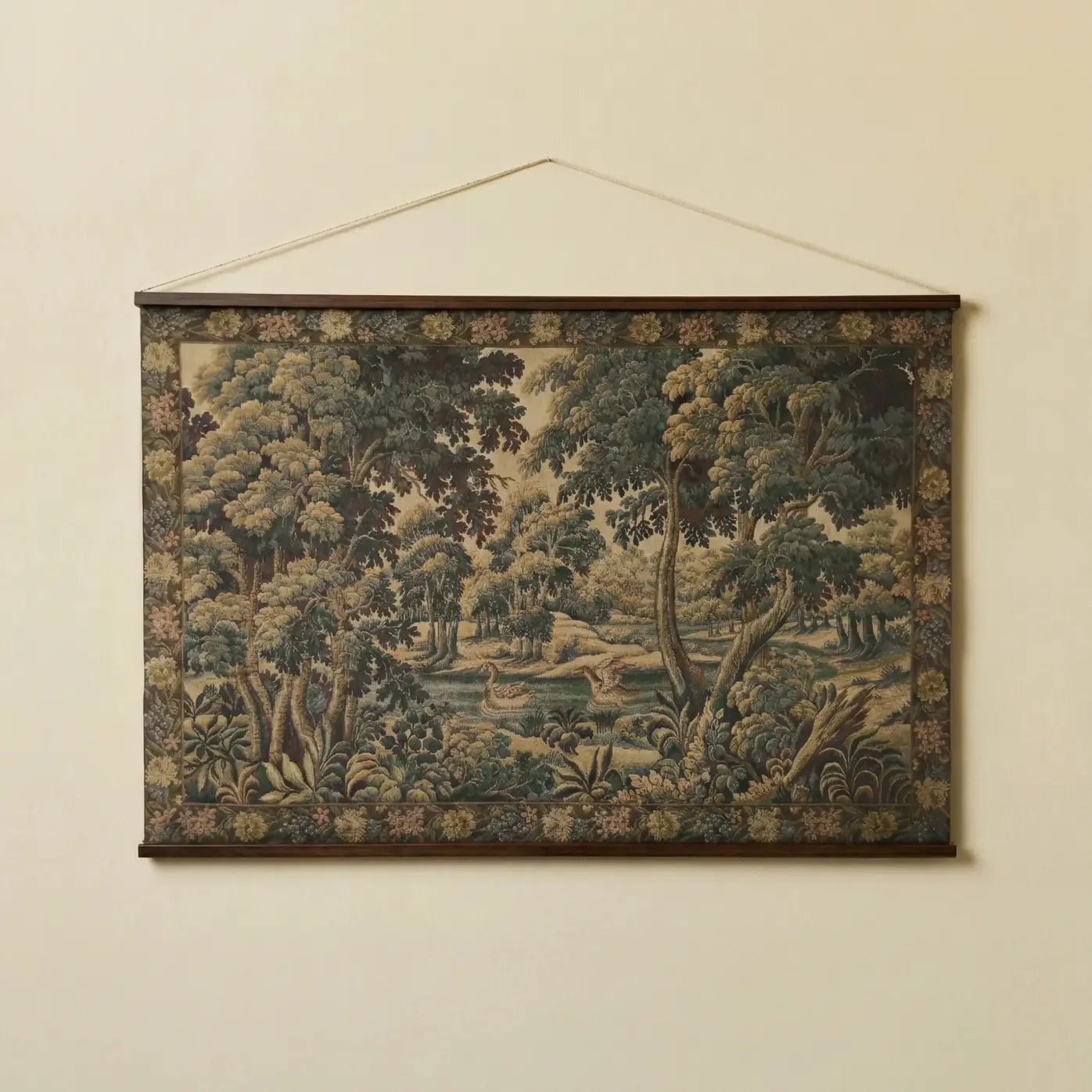 Point de l'Halluin Verdure Forest Tapestry – Linen Wall Hanging - Petite Thuet & Co.