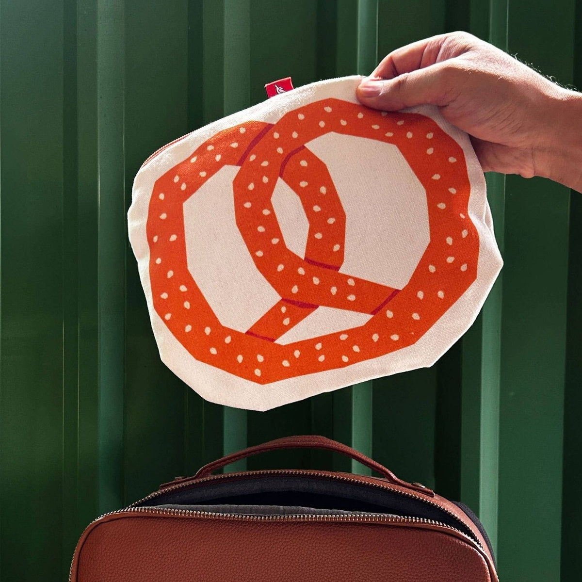 Pretzel Canvas Zipper Pouch & Pencil Case - Petite Thuet & Co.