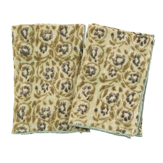 Sage & Charcoal Block Print Tea Towels – Set of 2 - Petite Thuet & Co.