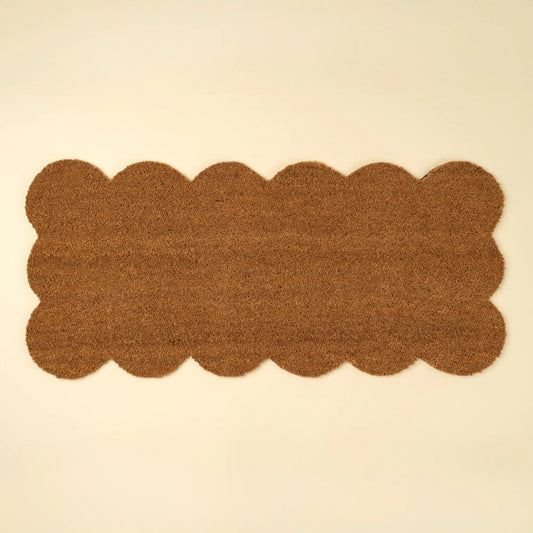 Scalloped Natural Coir Doormat - Petite Thuet & Co.