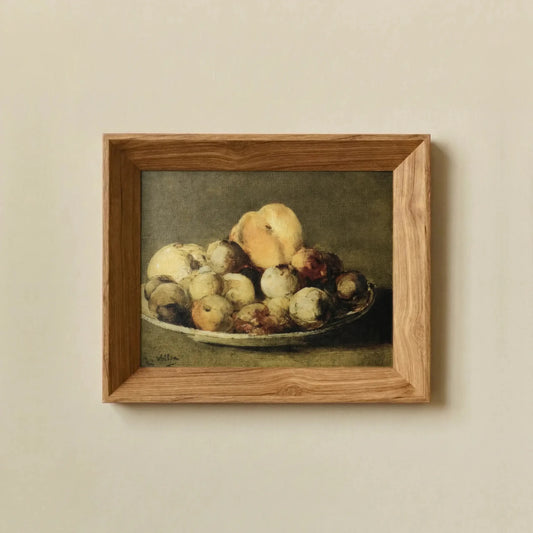 Still Life with Plums & Peaches – Antoine Vollon Framed Canvas Print - Petite Thuet & Co.
