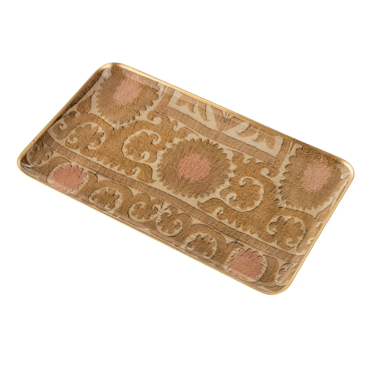 Sunrise Suzani Enameled Catchall Tray – XL - Petite Thuet & Co.