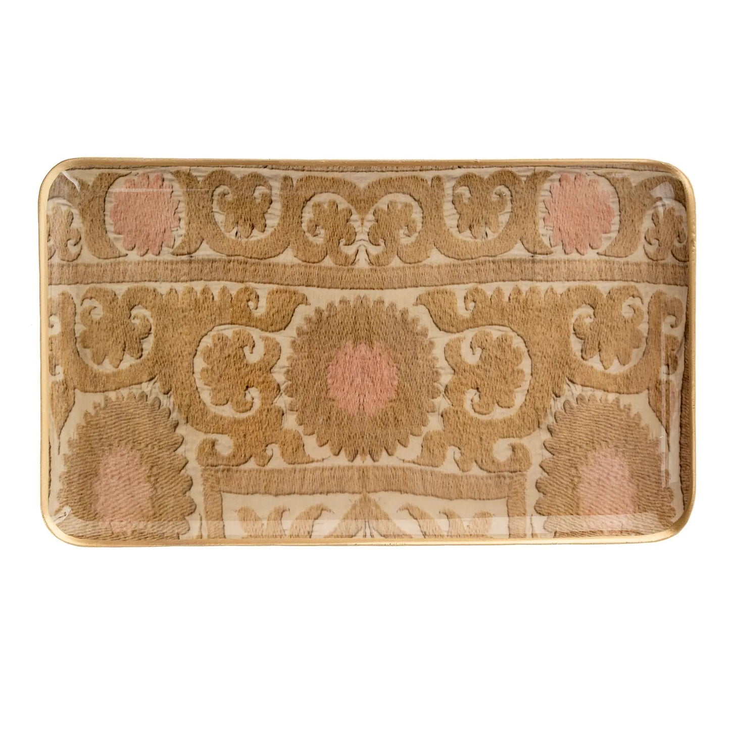 Sunrise Suzani Enameled Catchall Tray – XL - Petite Thuet & Co.