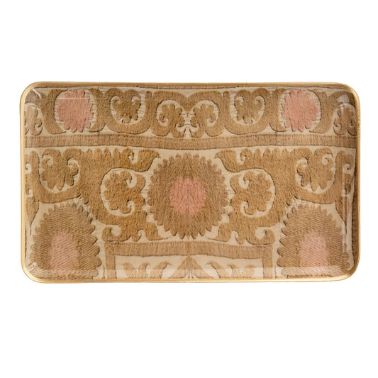 Sunrise Suzani Enameled Catchall Tray – XL - Petite Thuet & Co.