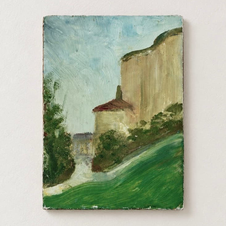 Lucky Find: Two-sided Oil Painting Quiet Countryside