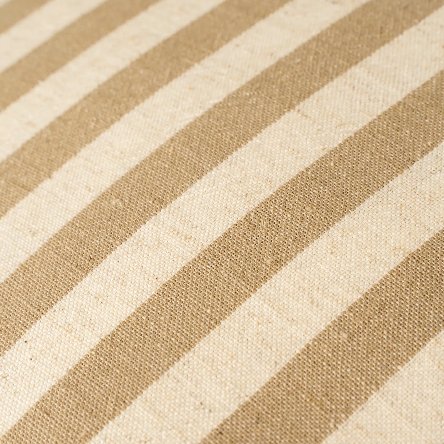 Beige Narrow Stripe Throw Pillow